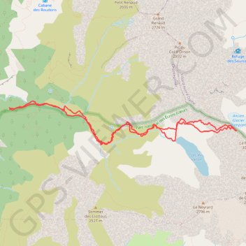 Itinéraire Rochail face Ouest, distance, dénivelé, altitude, carte, profil, trace GPS