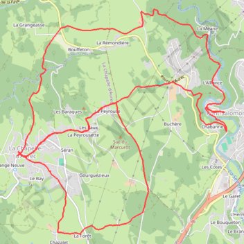 Itinéraire La Chapelle d'Aurec, distance, dénivelé, altitude, carte, profil, trace GPS