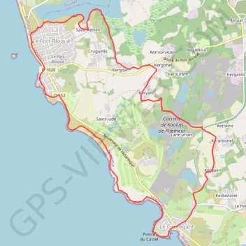 Itinéraire Circuit des Kaolins - Le Fort-Bloqué, distance, dénivelé, altitude, carte, profil, trace GPS