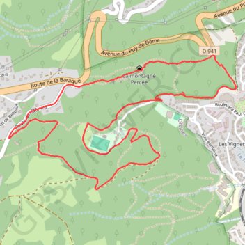Itinéraire Montagne Percée - Chamalières, distance, dénivelé, altitude, carte, profil, trace GPS