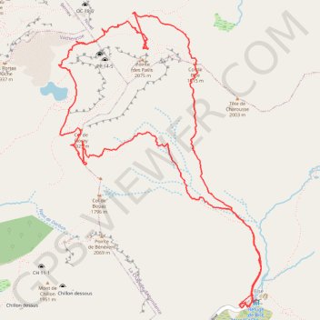 Itinéraire Trois cols autour de Bise (74), distance, dénivelé, altitude, carte, profil, trace GPS