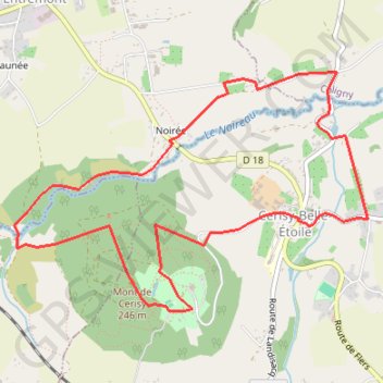 Itinéraire Vallée du Noireau - Cerisy-Belle-Étoile, distance, dénivelé, altitude, carte, profil, trace GPS