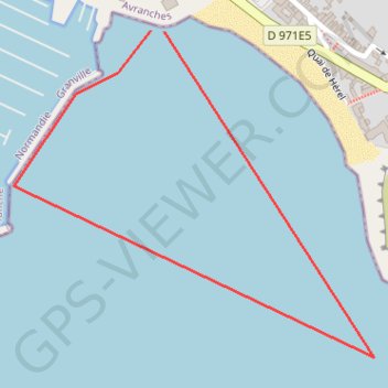 Itinéraire Natation M - Triathlon de Granville, distance, dénivelé, altitude, carte, profil, trace GPS