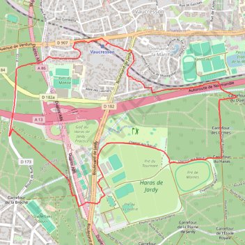Itinéraire Vaucresson Jardy Vaucresson, distance, dénivelé, altitude, carte, profil, trace GPS