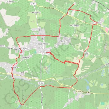 Itinéraire Cissac, distance, dénivelé, altitude, carte, profil, trace GPS