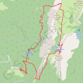 Itinéraire Bivouac aux Rochers de Chalves (Chartreuse), distance, dénivelé, altitude, carte, profil, trace GPS
