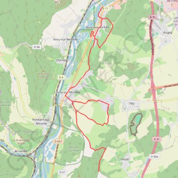 Itinéraire LA VALLEE DE LA MOSELLE, distance, dénivelé, altitude, carte, profil, trace GPS