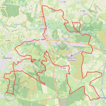 Itinéraire Landes de Lessay, distance, dénivelé, altitude, carte, profil, trace GPS