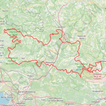 Itinéraire Boucle ouest (base castellane), distance, dénivelé, altitude, carte, profil, trace GPS