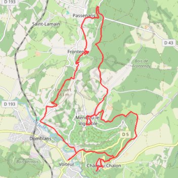 Itinéraire Rando des vignobles jurassiens, distance, dénivelé, altitude, carte, profil, trace GPS