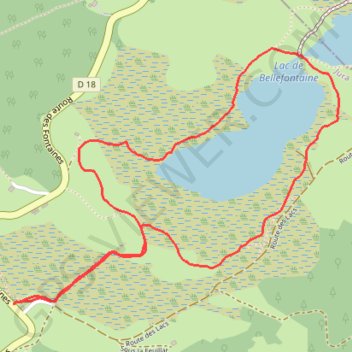 Itinéraire Tour du Lac de Bellefontaine - Jura, distance, dénivelé, altitude, carte, profil, trace GPS