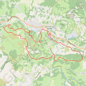 Itinéraire Uarthea - Ascain, distance, dénivelé, altitude, carte, profil, trace GPS