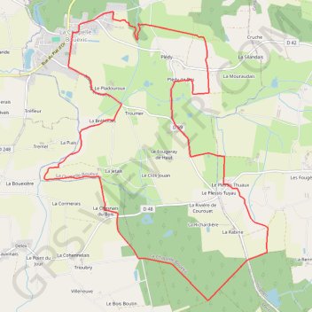 Itinéraire Circuit du Chêne au Loup - La Chapelle-Bouëxic, distance, dénivelé, altitude, carte, profil, trace GPS