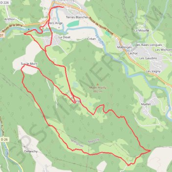Itinéraire Circuit sur le Coux, distance, dénivelé, altitude, carte, profil, trace GPS