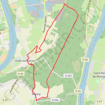 Itinéraire Randonnée Freneuse à Yville sur Seine, distance, dénivelé, altitude, carte, profil, trace GPS