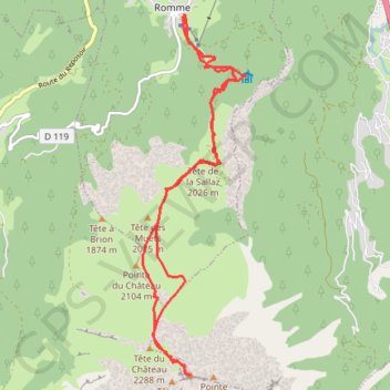 Itinéraire Pointe areu, distance, dénivelé, altitude, carte, profil, trace GPS