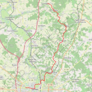 Itinéraire Chemin de Tours (de Grandjean à Saintes ), distance, dénivelé, altitude, carte, profil, trace GPS