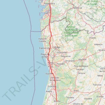 Itinéraire CAMINO CENTRAL Nord Sud_1, distance, dénivelé, altitude, carte, profil, trace GPS