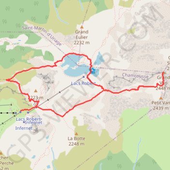 Itinéraire Lacs Robert et le Grand Van, distance, dénivelé, altitude, carte, profil, trace GPS