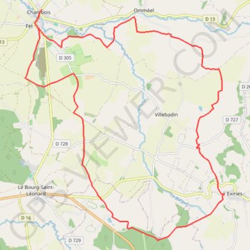Itinéraire Pays d'Auge Ornais - Exmes, distance, dénivelé, altitude, carte, profil, trace GPS