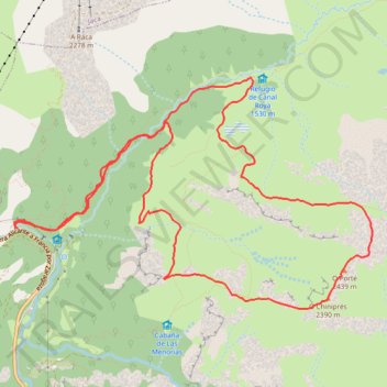 Itinéraire Las Menorias, O Chinipres y O Porté en circuit depuis Pkg Anglasé, distance, dénivelé, altitude, carte, profil, trace GPS