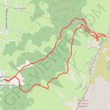 Itinéraire Promenade col de l'arc - combe chaulange, distance, dénivelé, altitude, carte, profil, trace GPS