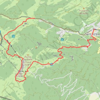 Itinéraire La Dôle depuis Saint-Cergue, distance, dénivelé, altitude, carte, profil, trace GPS
