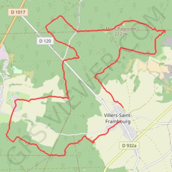 Itinéraire Villers Saint Frambourg, distance, dénivelé, altitude, carte, profil, trace GPS