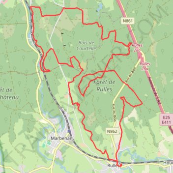 Itinéraire Rulles Star Trail 24 Km, distance, dénivelé, altitude, carte, profil, trace GPS