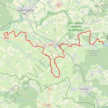 Itinéraire Maroilles - Val Joly, distance, dénivelé, altitude, carte, profil, trace GPS