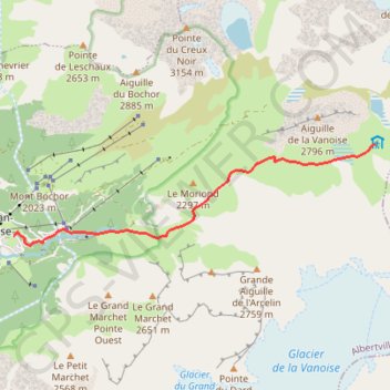 Itinéraire Col de la Vanoise, distance, dénivelé, altitude, carte, profil, trace GPS