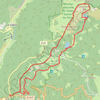 Itinéraire Lacs vosgiens, Lac des Truites, distance, dénivelé, altitude, carte, profil, trace GPS
