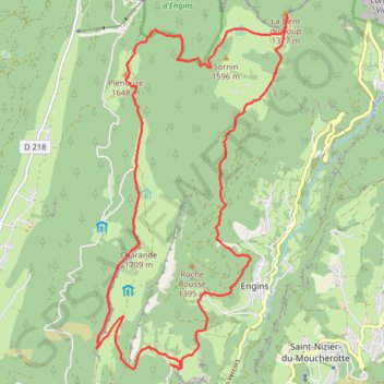 Itinéraire Crêtes de Charande - Plateau de Sornin, distance, dénivelé, altitude, carte, profil, trace GPS