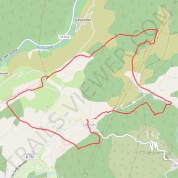 Itinéraire Larnas, distance, dénivelé, altitude, carte, profil, trace GPS