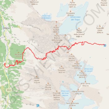 Itinéraire Valsavarenche Randonnée, distance, dénivelé, altitude, carte, profil, trace GPS