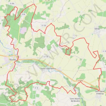 Itinéraire St Genis de Hiersac, distance, dénivelé, altitude, carte, profil, trace GPS