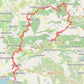 Itinéraire J6 - GRCLV0004 - Liapades - Sokraki_2024, distance, dénivelé, altitude, carte, profil, trace GPS