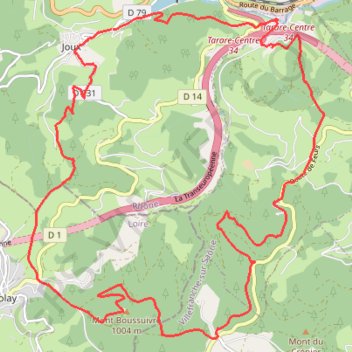 Itinéraire Autour de Joux, distance, dénivelé, altitude, carte, profil, trace GPS