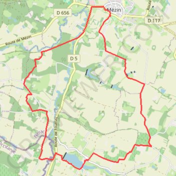 Itinéraire De Mézin à Villeneuve-de-Mézin, sur la route de Compostelle, distance, dénivelé, altitude, carte, profil, trace GPS