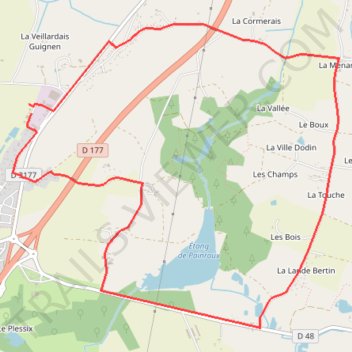 Itinéraire contre la montre guignen, distance, dénivelé, altitude, carte, profil, trace GPS