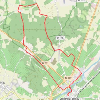 Itinéraire Randonnée à Montreuil-Bellay, distance, dénivelé, altitude, carte, profil, trace GPS