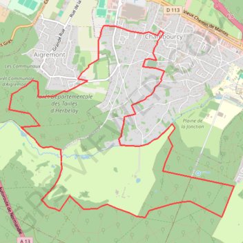 Itinéraire Chambourcy, distance, dénivelé, altitude, carte, profil, trace GPS