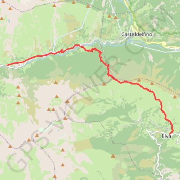 Itinéraire Serre di Val d'Elva - Chesa di Bellino-Rifuigo Meleze, distance, dénivelé, altitude, carte, profil, trace GPS