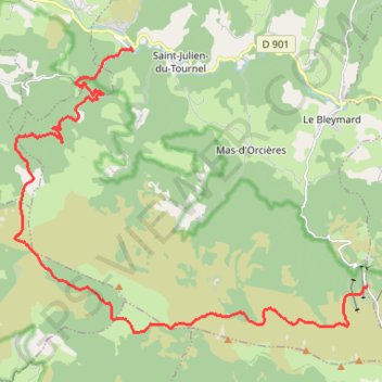 Itinéraire Bagnols - Bleymard JLP, distance, dénivelé, altitude, carte, profil, trace GPS