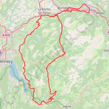 Itinéraire Journée vélo - Forclaz de Montmin, distance, dénivelé, altitude, carte, profil, trace GPS