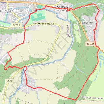 Itinéraire Crecy, distance, dénivelé, altitude, carte, profil, trace GPS
