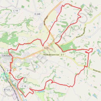 Itinéraire Vallons du Lectourois - Lectoure, distance, dénivelé, altitude, carte, profil, trace GPS