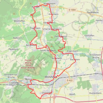 Itinéraire Marathon du Vignoble d'Alsace, distance, dénivelé, altitude, carte, profil, trace GPS