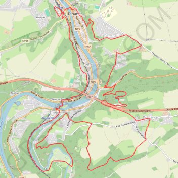 Itinéraire Trail de Dinant, distance, dénivelé, altitude, carte, profil, trace GPS