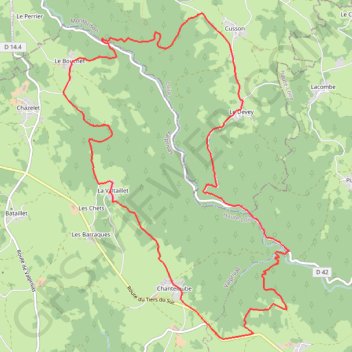 Itinéraire L'Aigue Blanche - Chanteloube, distance, dénivelé, altitude, carte, profil, trace GPS